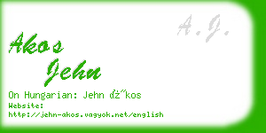 akos jehn business card